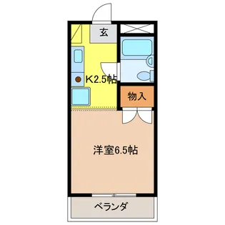 リズスクエア 西棟【1階】の間取り