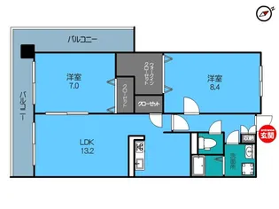 パークハイツ万代【3階】の間取り