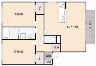 クロスロード A棟【2階】の間取り