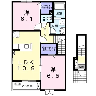 サンライズA【2階】の間取り