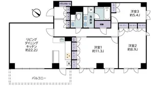 広尾ガーデンヒルズ・C棟【6階】の間取り