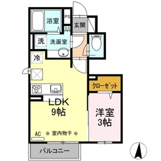 ハッピーハイム【1階】の間取り
