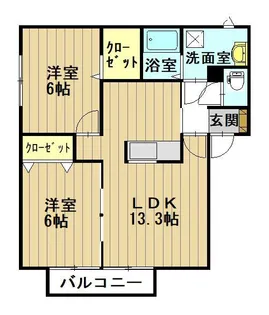 グランメール・キヨミB【1階】の間取り