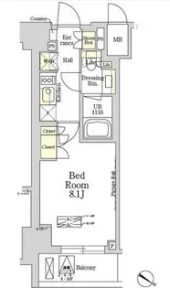 THE CLASS MINAMIAZABU【8階】の間取り