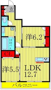 レジデンスヒルズ【3階】の間取り