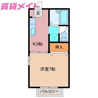 ヴィラ住吉【1階】の間取り