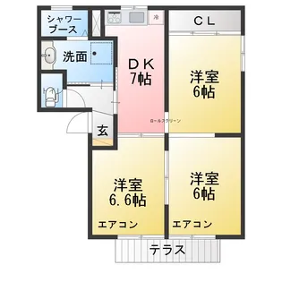 オアシス神村【1階】の間取り