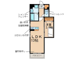 プレステージ梅満【1階】の間取り