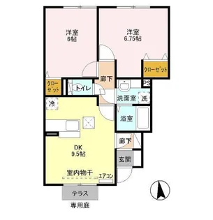 アロース・ガーデンAB【1階】の間取り