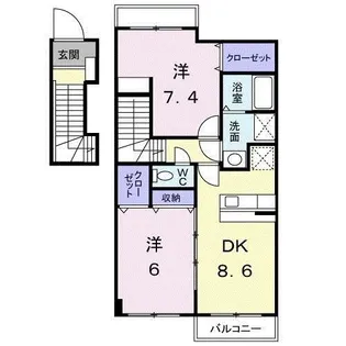 サンシャインコート【2階】の間取り