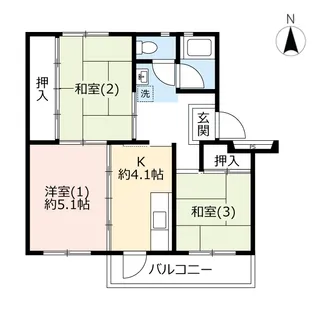 UR洋光台北【5階】の間取り