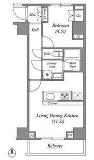 GENOVIA本所吾妻橋skygarden【4階】の間取り