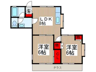 パ-クヒル キヨノ【1階】の間取り