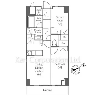 市谷台町坂フロント【2階】の間取り