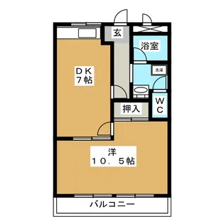 丘の上のハイツ【2階】の間取り