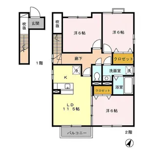 ビリディアンII【2階】の間取り