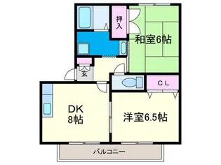 北村ハイツ【2階】の間取り