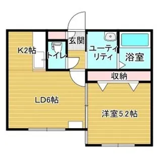 マイルーム宮の沢II【1階】の間取り