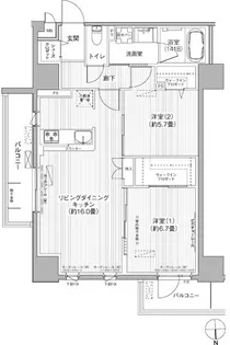 グランシャルール武蔵境【5階】の間取り