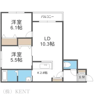 ヴィレッジ円山南(旧: ROSE WOOD S7)【3階】の間取り