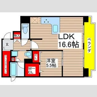 プレサンスロジェ泉【5階】の間取り