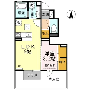 ヴァン・テ・アン【1階】の間取り