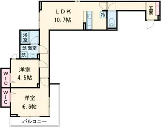 セレスティア江北II【3階】の間取り