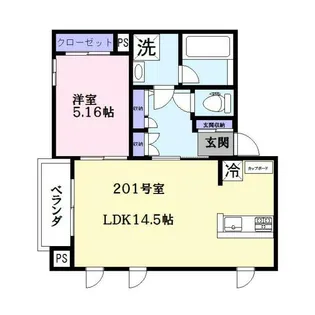 ミライエ経堂【2階】の間取り