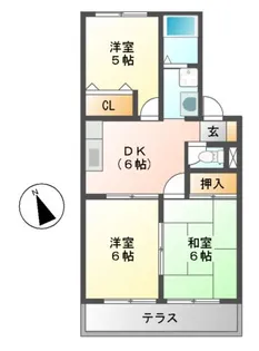 グレイスコート喜多【1階】の間取り