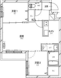 シティプレミア環状通東【2階】の間取り