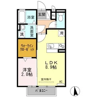 ヒルズ長良【2階】の間取り