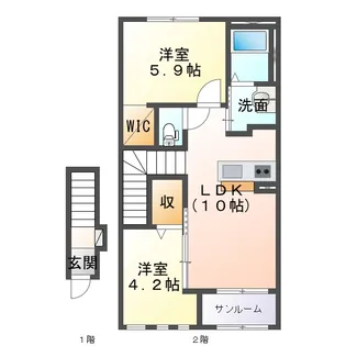 ル ボヌール II【2階】の間取り