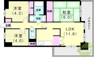ライオンズマンション明石西江井ヶ島【3階】の間取り