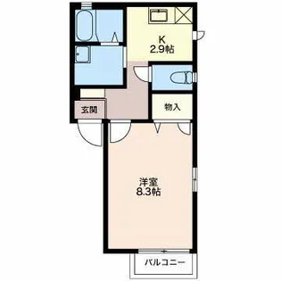 メゾンアルブル【2階】の間取り