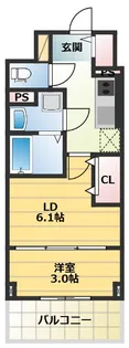 リアライズ鶴橋東II【10階】の間取り