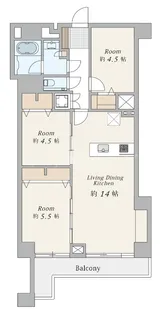 マンション広尾台【5階】の間取り