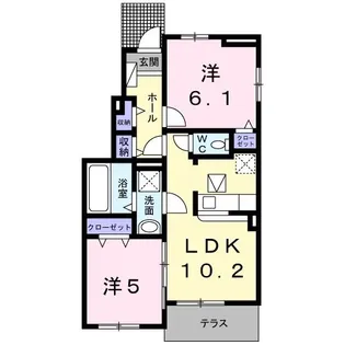 ヴァンヴェール II【1階】の間取り