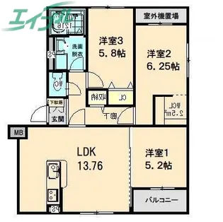 ベルケインズ【3階】の間取り