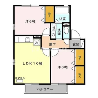 リビングタウン旭D【2階】の間取り
