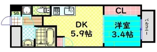 ラシュレエグゼ夕陽丘【11階】の間取り
