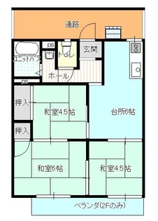 コーポラス手城【1階】の間取り