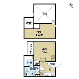 Casa del canario 諏訪ノ森【2階】の間取り