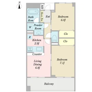 プラザ上大岡【1階】の間取り