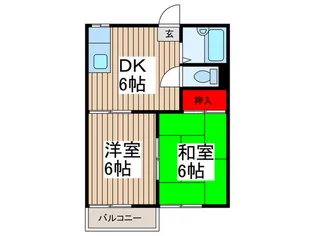 朝志ヶ丘ハイム【2階】の間取り