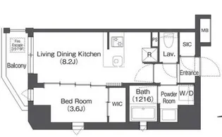 ディームス上野御徒町【4階】の間取り