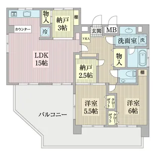 ビアン川崎【6階】の間取り