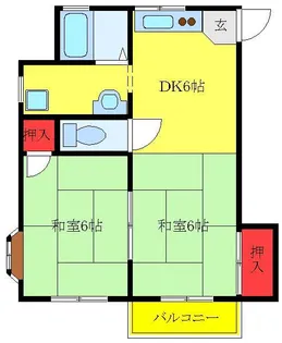 ペアコーポ【2階】の間取り