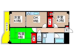 ライオンズマンション稲毛第2【3階】の間取り