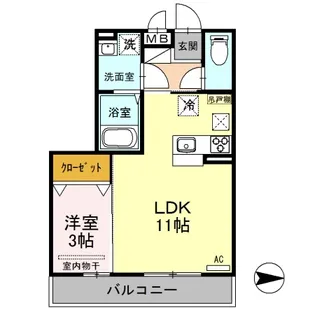 新潟県長岡市四郎丸3【アパート】の間取り