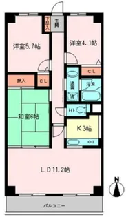 埼玉県蕨市錦町2【マンション】の間取り